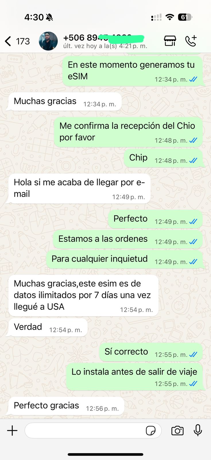 testimonio esim compra